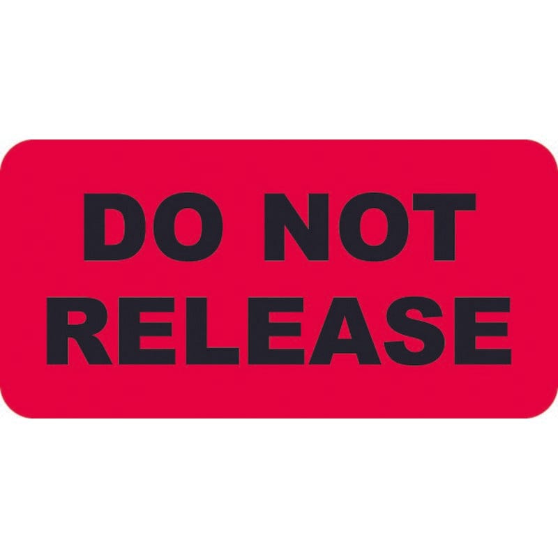 HIPAA Labels, DO NOT RELEASE - Red 2" X 1" (Roll of 500)