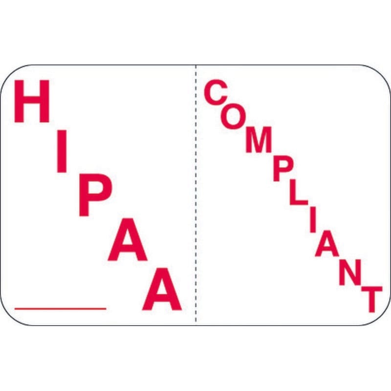 HIPAA Labels, HIPAA Compliant - White, 1-1/2" X 1" (Roll of 250)