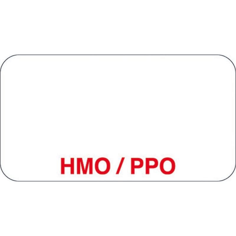 Insurance Labels, HMO/PPO - White, 1-5/8" X 7/8" (Roll of 500)