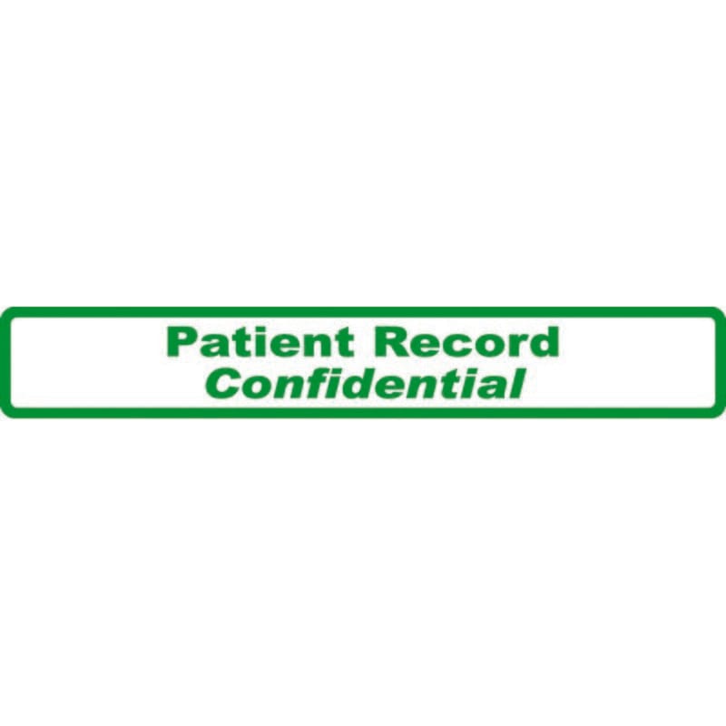 HIPAA Labels, Patient Record Confidential , White, and Green, 6-1/2" x 1" (Roll of 100)
