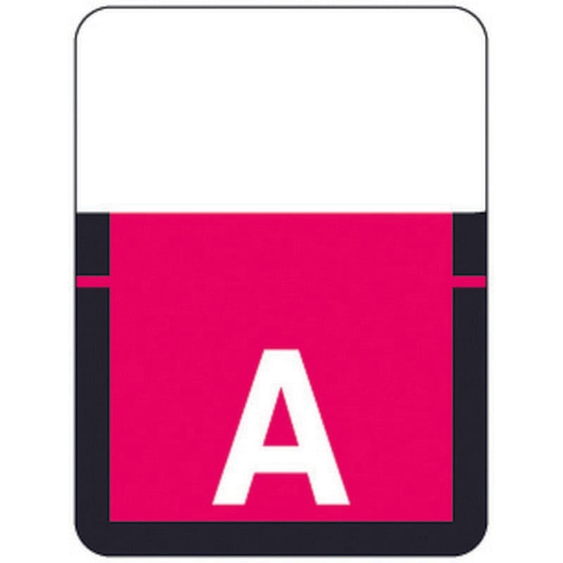 Tab A1307 Top Tab Compatible Labels "A", Vinyl Stock, 1" X 3/4" Individual Letters - Rolls of 500
