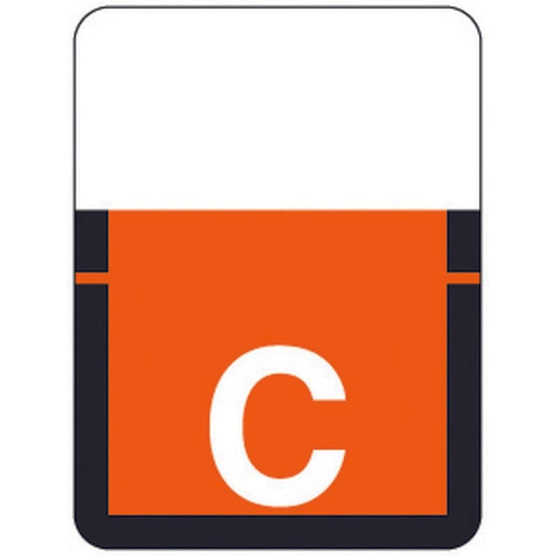 Tab A1307 Top Tab Compatible Labels "C", Vinyl Stock, 1" X 3/4" Individual Letters - Rolls of 500