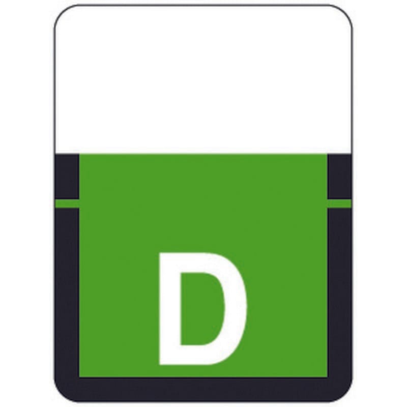 Tab A1307 Top Tab Compatible Labels "D", Vinyl Stock, 1" X 3/4" Individual Letters - Rolls of 500