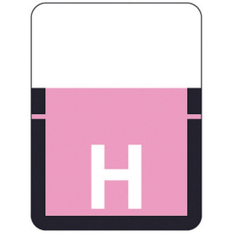 Tab A1307 Top Tab Compatible Labels "H", Vinyl Stock, 1" X 3/4" Individual Letters - Rolls of 500