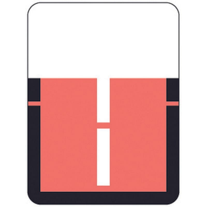 Tab A1307 Top Tab Compatible Labels "I", Vinyl Stock, 1" X 3/4" Individual Letters - Rolls of 500
