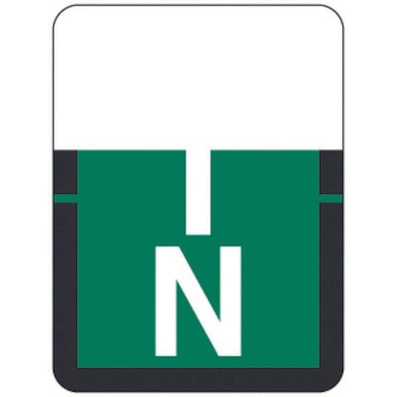 Tab A1307 Top Tab Compatible Labels "N", Vinyl Stock, 1" X 3/4" Individual Letters - Rolls of 500