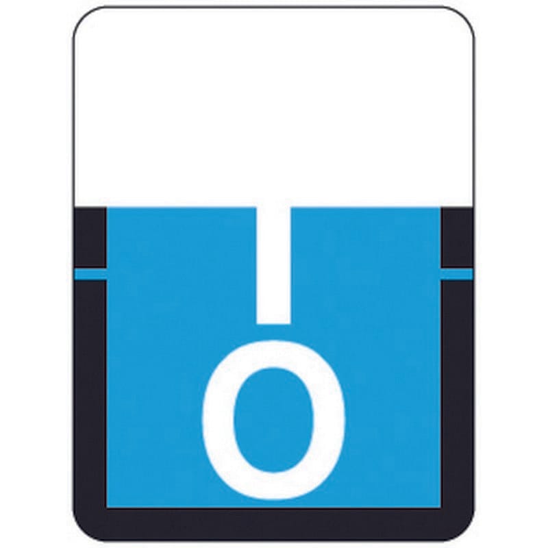 Tab A1307 Top Tab Compatible Labels "O", Vinyl Stock, 1" X 3/4" Individual Letters - Rolls of 500