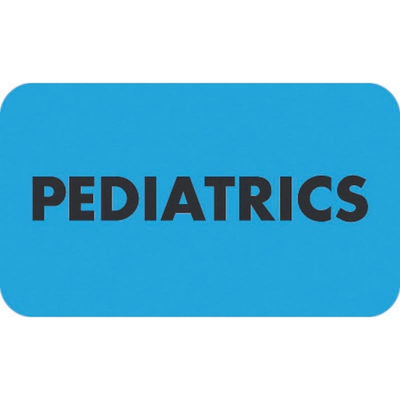 Chart Labels, PEDIATRICS - Light Blue, 1-1/2" X 7/8" (Roll of 250)