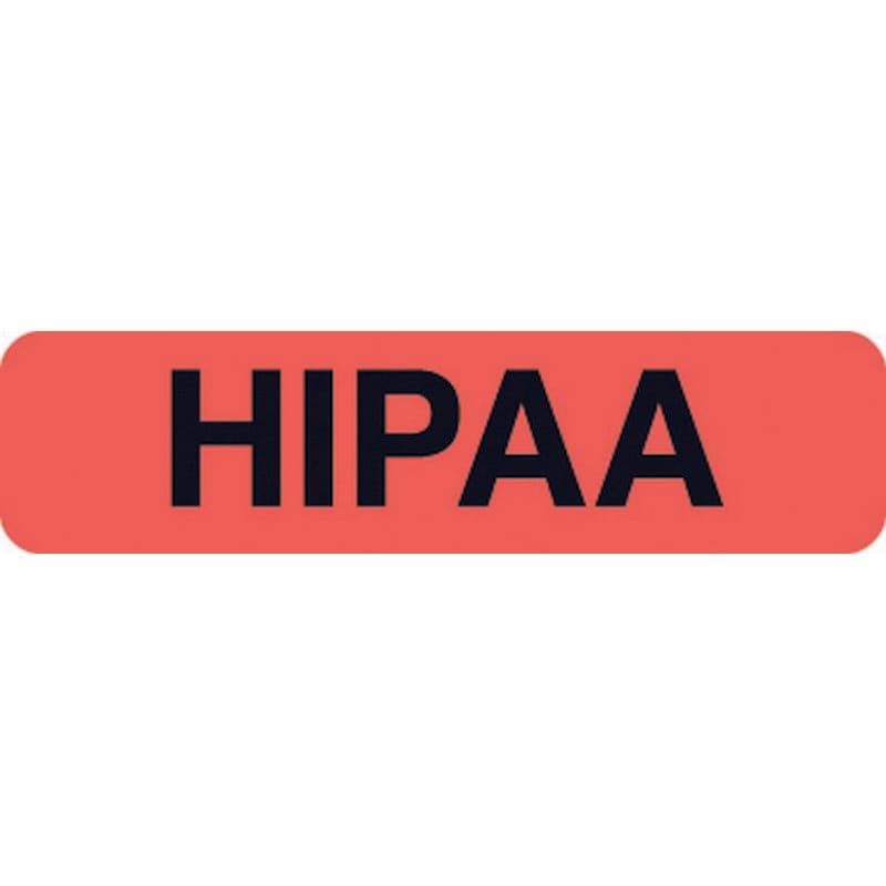 HIPAA Labels, HIPAA - Fl Red, 1-1/4" X 5/16" (Roll of 500)