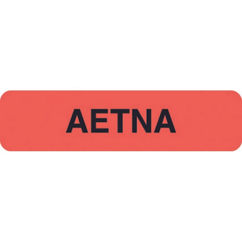 Insurance Labels, AETNA - Fluorescent Red, 1-1/4" X 5/16" (Roll of 500)