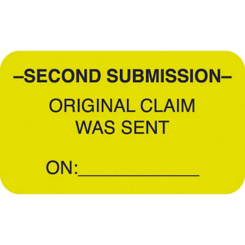 Insurance Labels, - SECOND SUBMISSION -, Fluorescent Chartreuse, 1-1/2" x 7/8" (Roll of 250)