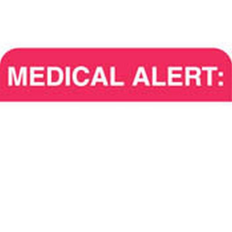 Attention labels - Fl Red, Medical Alert 1-1/2" X 7/8" (Roll of 250)