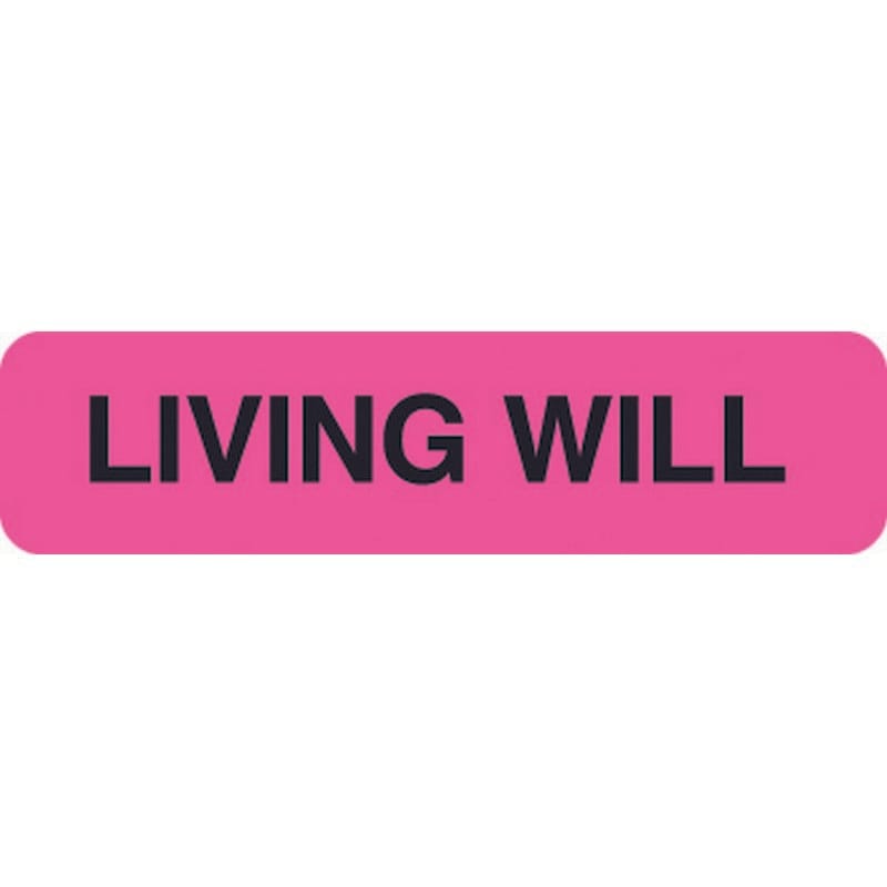 Advanced Directive Labels, LIVING WILL - Fl Pink, 1-1/4" X 5/16" (Roll of 500)