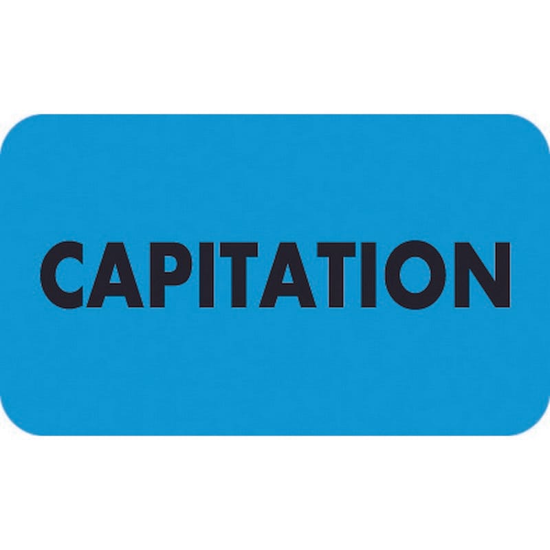 Chart Labels, CAPITATION - Light Blue, 1-1/2" X 7/8" (Roll of 250)