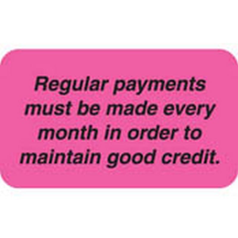 Billing Labels, Regular Payment, Fluorescent Pink, 1-1/2" x 7/8" (Roll of 250)
