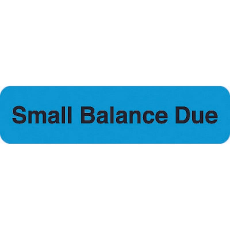 Billing Collection Labels, Small Balance Due - Light Blue, 1-1/4" X 5/16" (Roll of 500)
