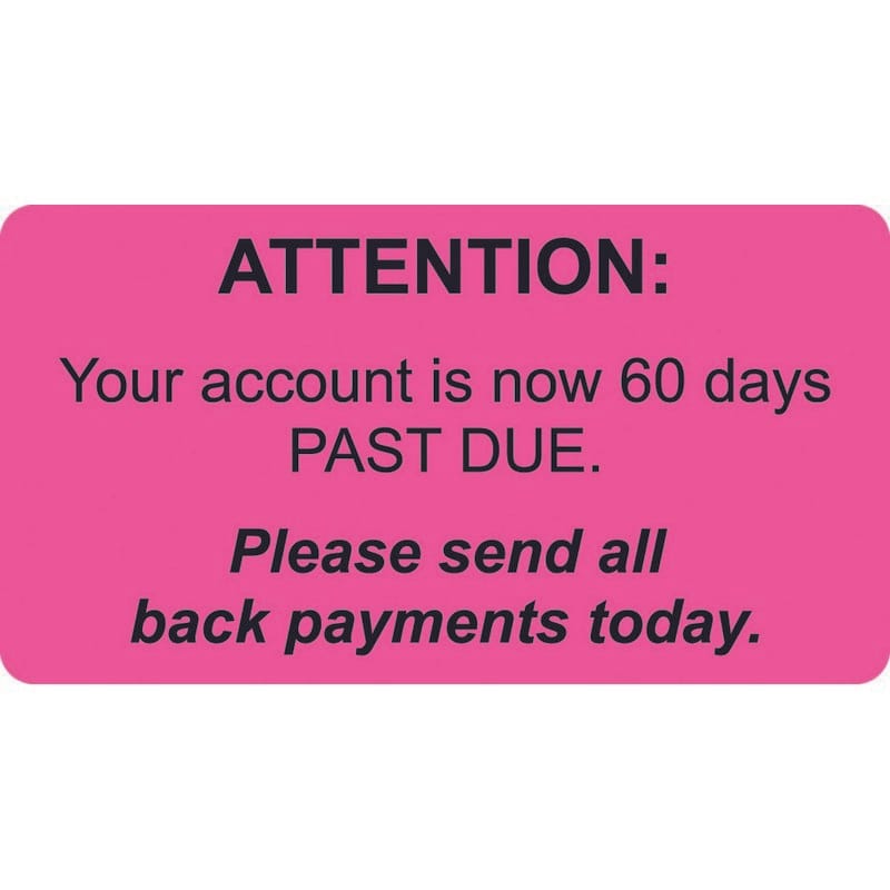Billing Labels, Attention Send Payment, Fluorescent Pink, 3-1/4" x 1-3/4", (Roll of 250)