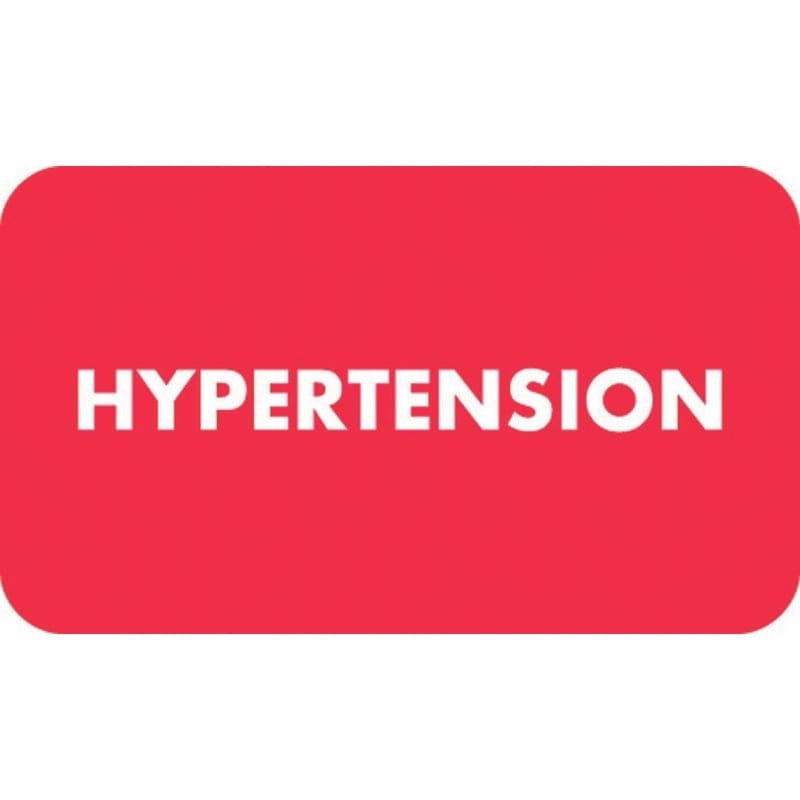 Chart Labels, HYPERTENSION - Red, 1-1/2" X 7/8" (Roll of 250)