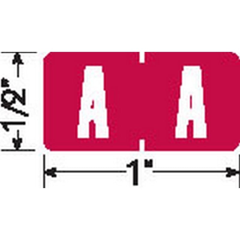 Tab Compatible Mini "A" Labels, Vinyl Kimdura Stock, 1/2" X 1" Individual Letters - Roll of 500