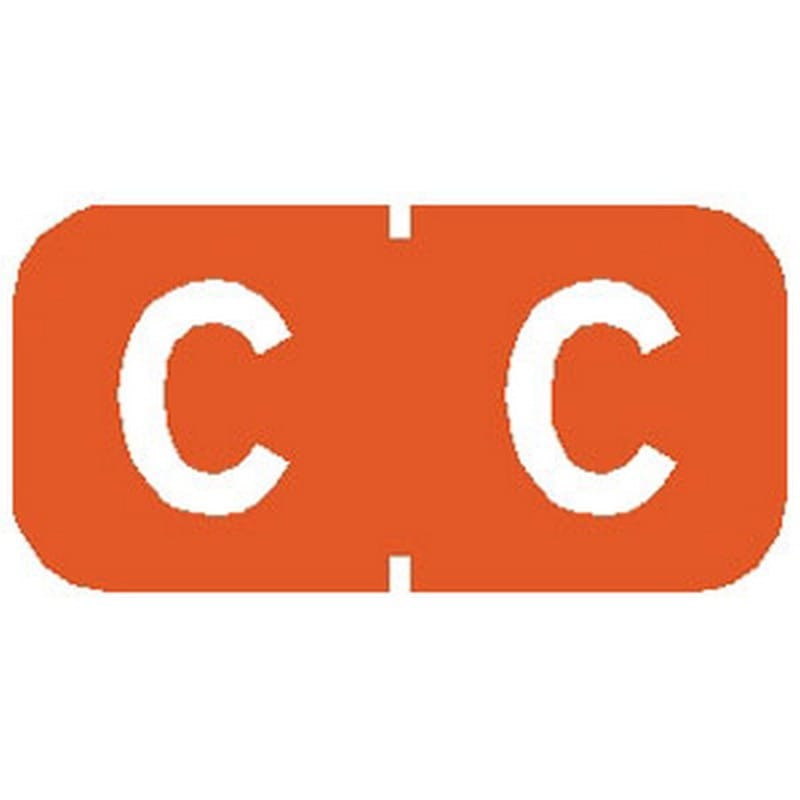 Tab Compatible Mini "C" Labels, Vinyl Kimdura Stock, 1/2" X 1" Individual Letters - Roll of 500