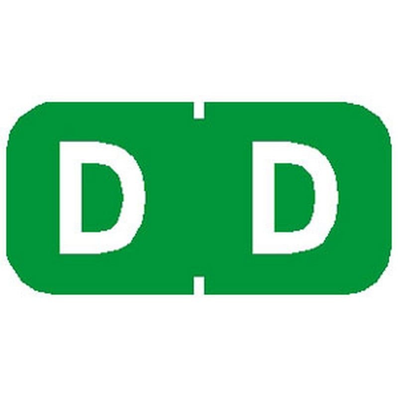 Tab Compatible Mini "D" Labels, Vinyl Kimdura Stock, 1/2" X 1" Individual Letters - Roll of 500