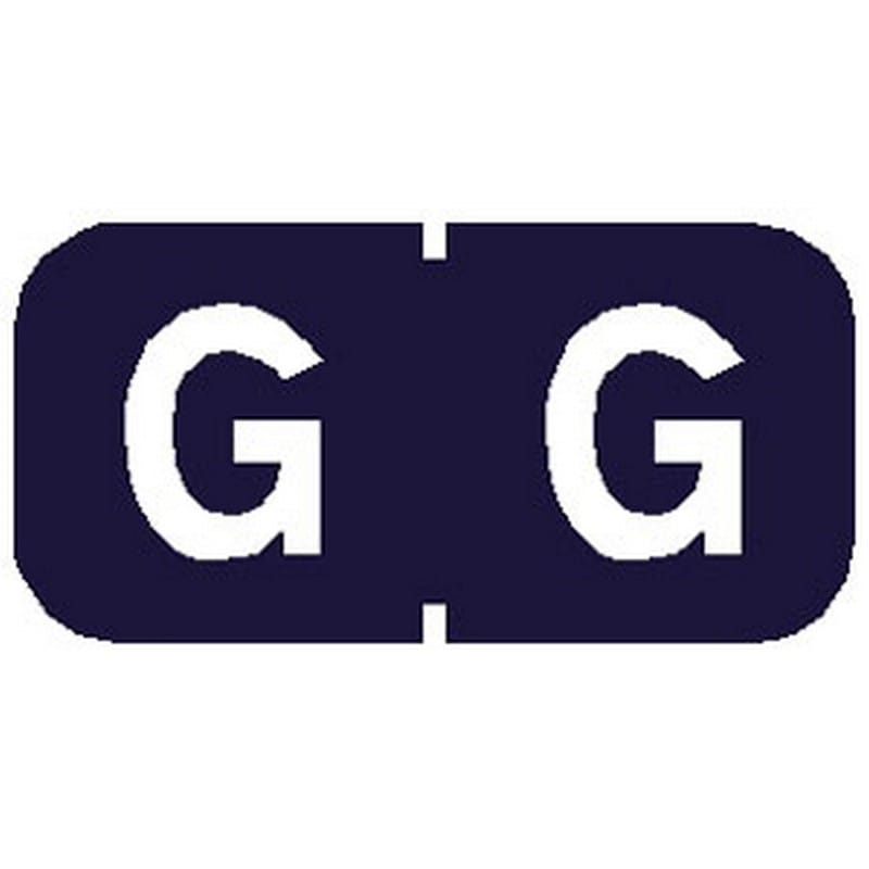 Tab Compatible Mini "G" Labels, Vinyl Kimdura Stock, 1/2" X 1" Individual Letters - Roll of 500