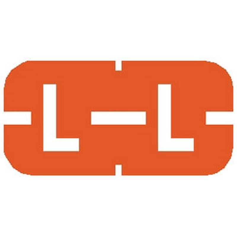 Tab Compatible Mini "L" Labels, Vinyl Kimdura Stock, 1/2" X 1" Individual Letters - Roll of 500 - Image 2