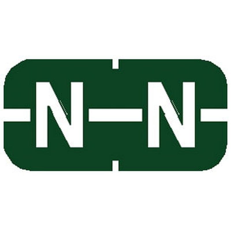 Tab Compatible Mini "N" Labels, Vinyl Kimdura Stock, 1/2" X 1" Individual Letters - Roll of 500