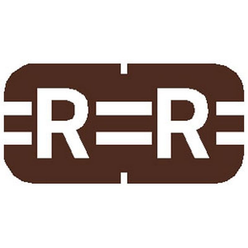 Tab Compatible Mini "R" Labels, Vinyl Kimdura Stock, 1/2" X 1" Individual Letters - Roll of 500