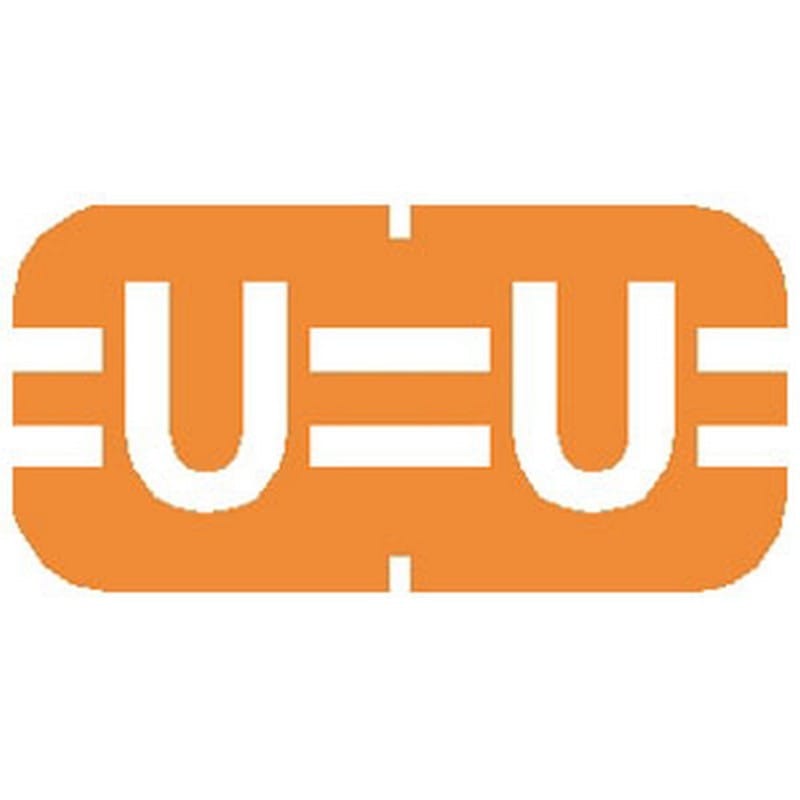 Tab Compatible Mini "U" Labels, Vinyl Kimdura Stock, 1/2" X 1" Individual Letters - Roll of 500