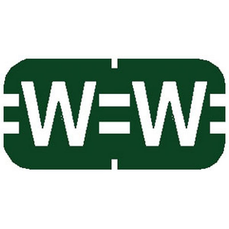 Tab Compatible Mini "W" Labels, Vinyl Kimdura Stock, 1/2" X 1" Individual Letters - Roll of 500