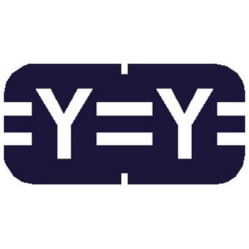 Tab Compatible Mini "Y" Labels, Vinyl Kimdura Stock, 1/2" X 1" Individual Letters - Roll of 500