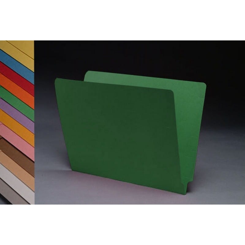14pt Green Folders, Full Cut 2-Ply END TAB, Letter Size (Box of 50) - Image 2