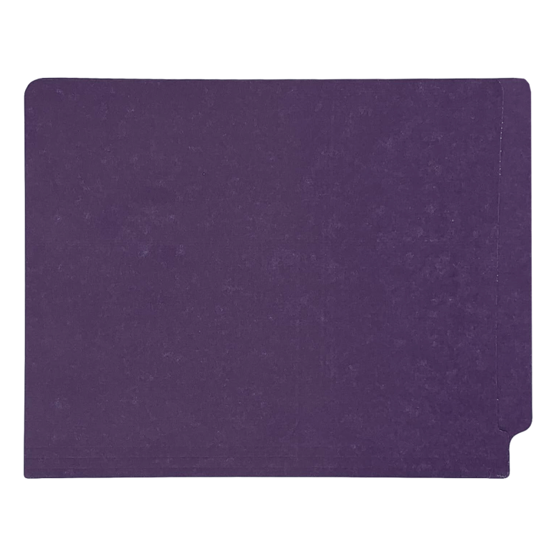 14pt Purple Folders, Full Cut 2-Ply END TAB, Letter Size, Fastener Pos #1 (Box of 50)