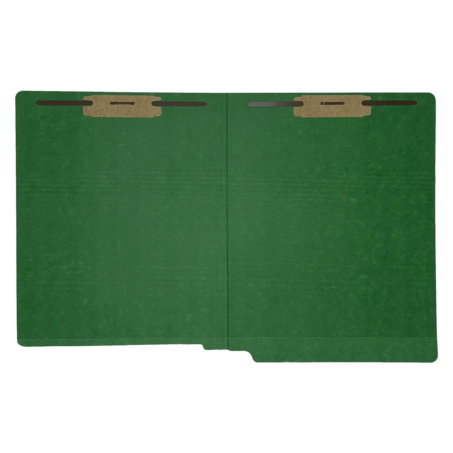 14pt Dark Green Folders, Full Cut 2-Ply END TAB, Letter Size, Fastener Pos #1 & #3 (Box of 50) - Image 3