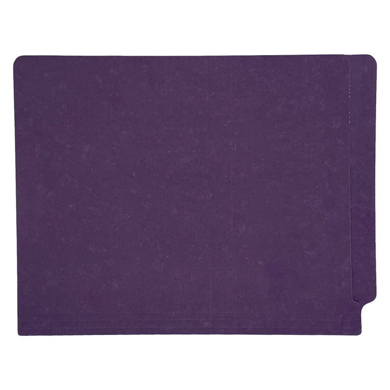 14pt Purple Folders, Full Cut 2-Ply END TAB, Letter Size, Fastener Pos #1 & #3 (Box of 50)