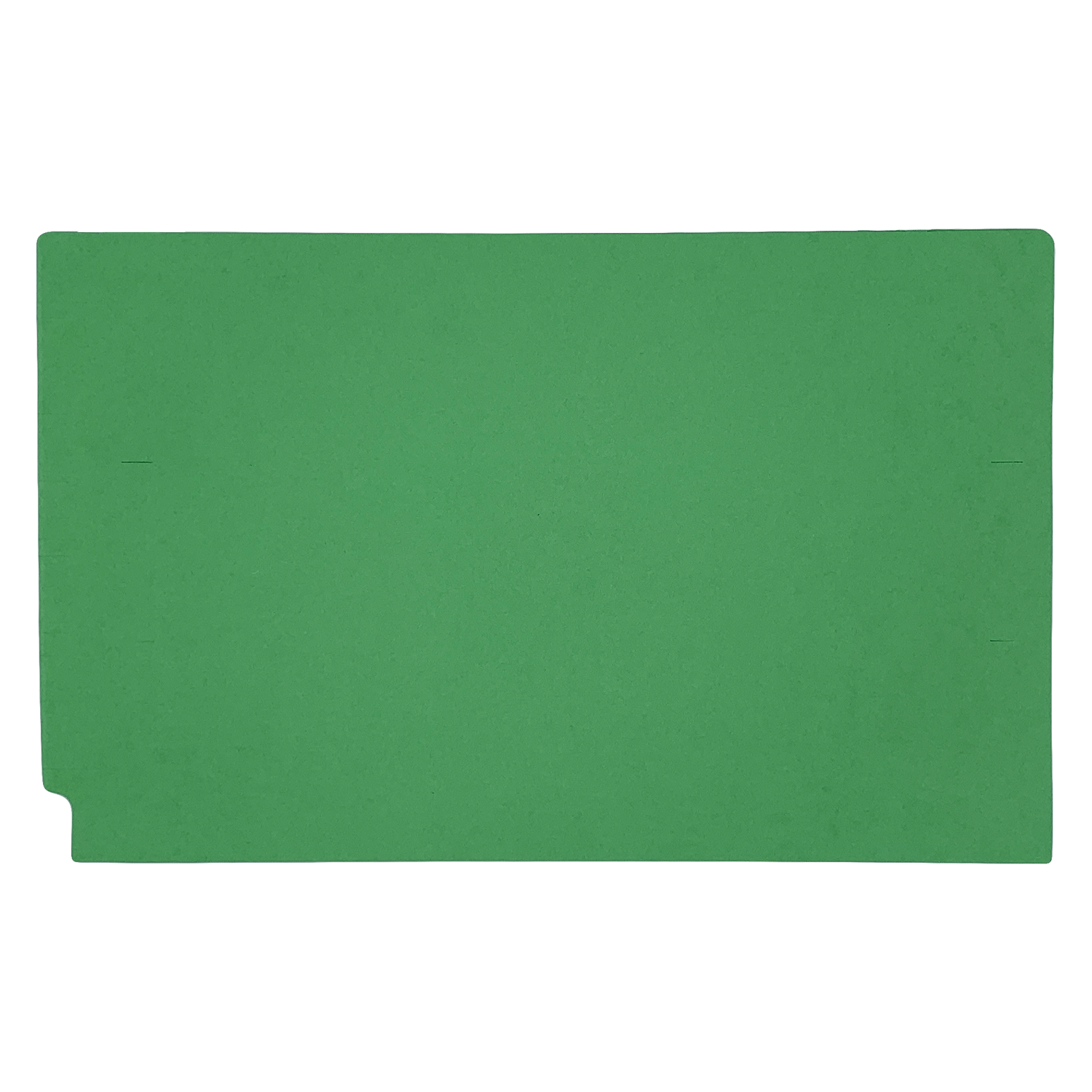 14pt Green Folders, Full Cut 2-Ply END TAB, Legal Size, Fastener Pos #1 (Box of 50)