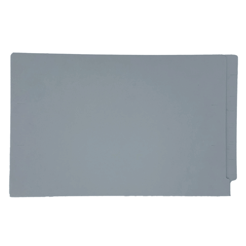 14pt Gray Folders, Full Cut 2-Ply END TAB, Legal Size, Fastener Pos #1 (Box of 50)