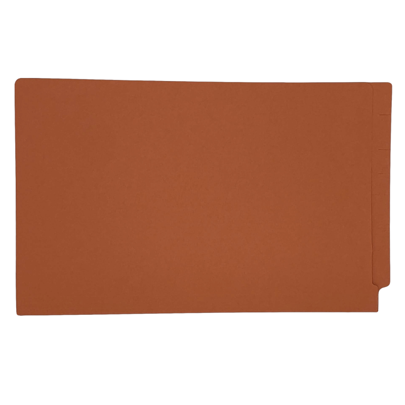 14pt Orange Folders, Full Cut 2-Ply END TAB, Legal Size, Fastener Pos #1 (Box of 50)