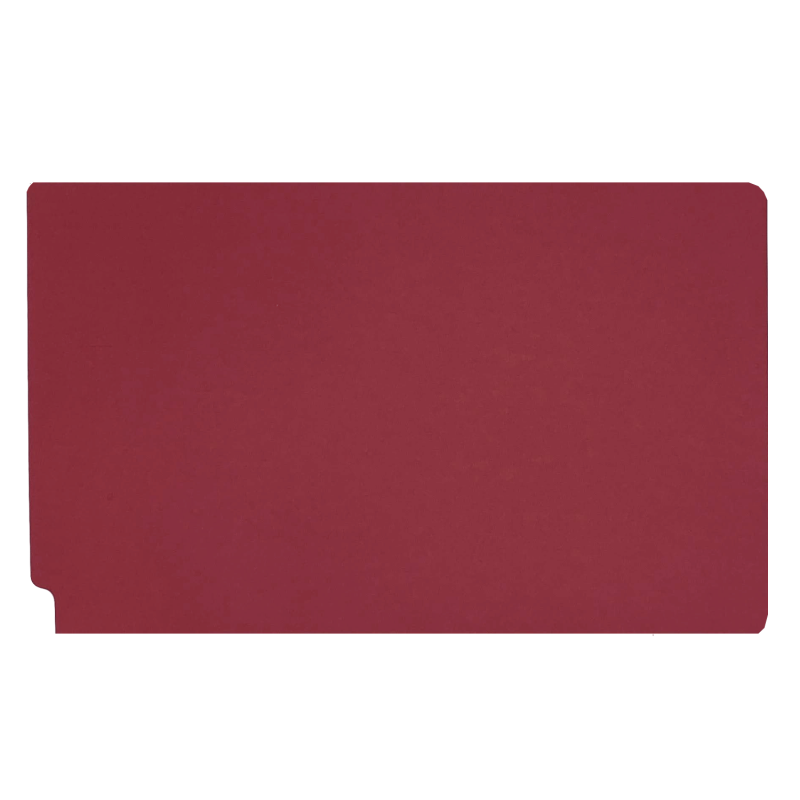 14pt Red Folders, Full Cut 2-Ply END TAB, Legal Size, Fastener Pos #1 (Box of 50)