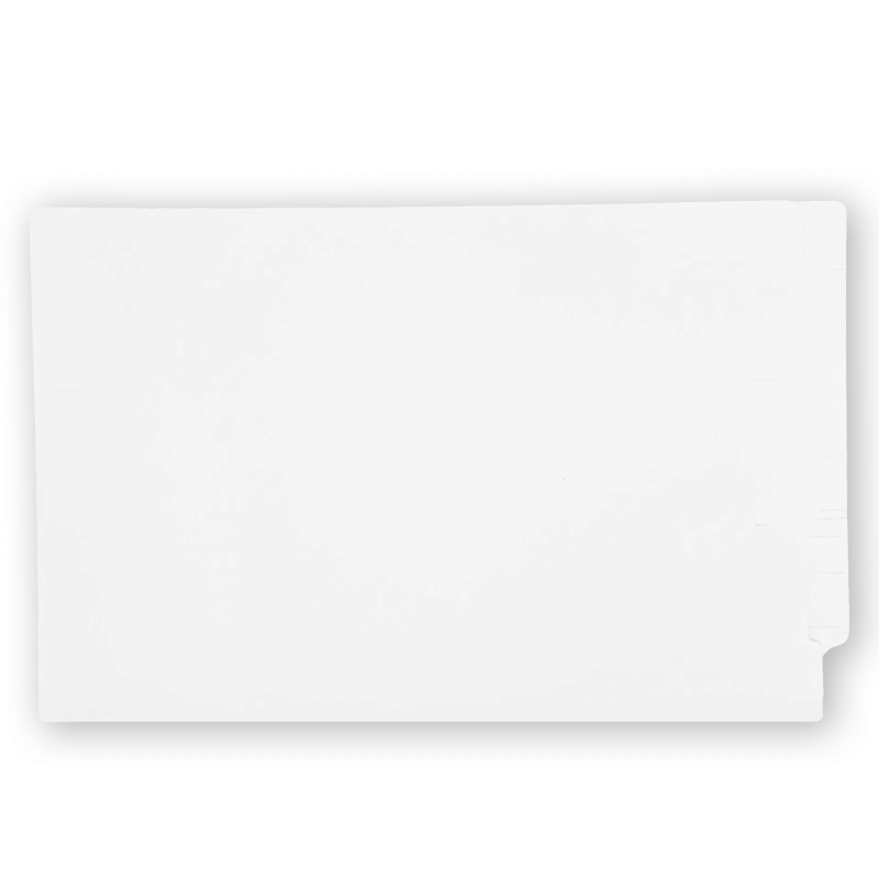 14pt White Folders, Full Cut 2-Ply END TAB, Legal Size, Fastener Pos #1 (Box of 50)
