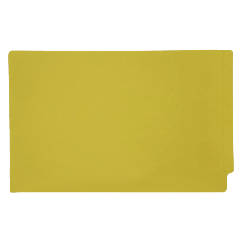 14pt Yellow Folders, Full Cut 2-Ply END TAB, Legal Size, Fastener Pos #1 (Box of 50)