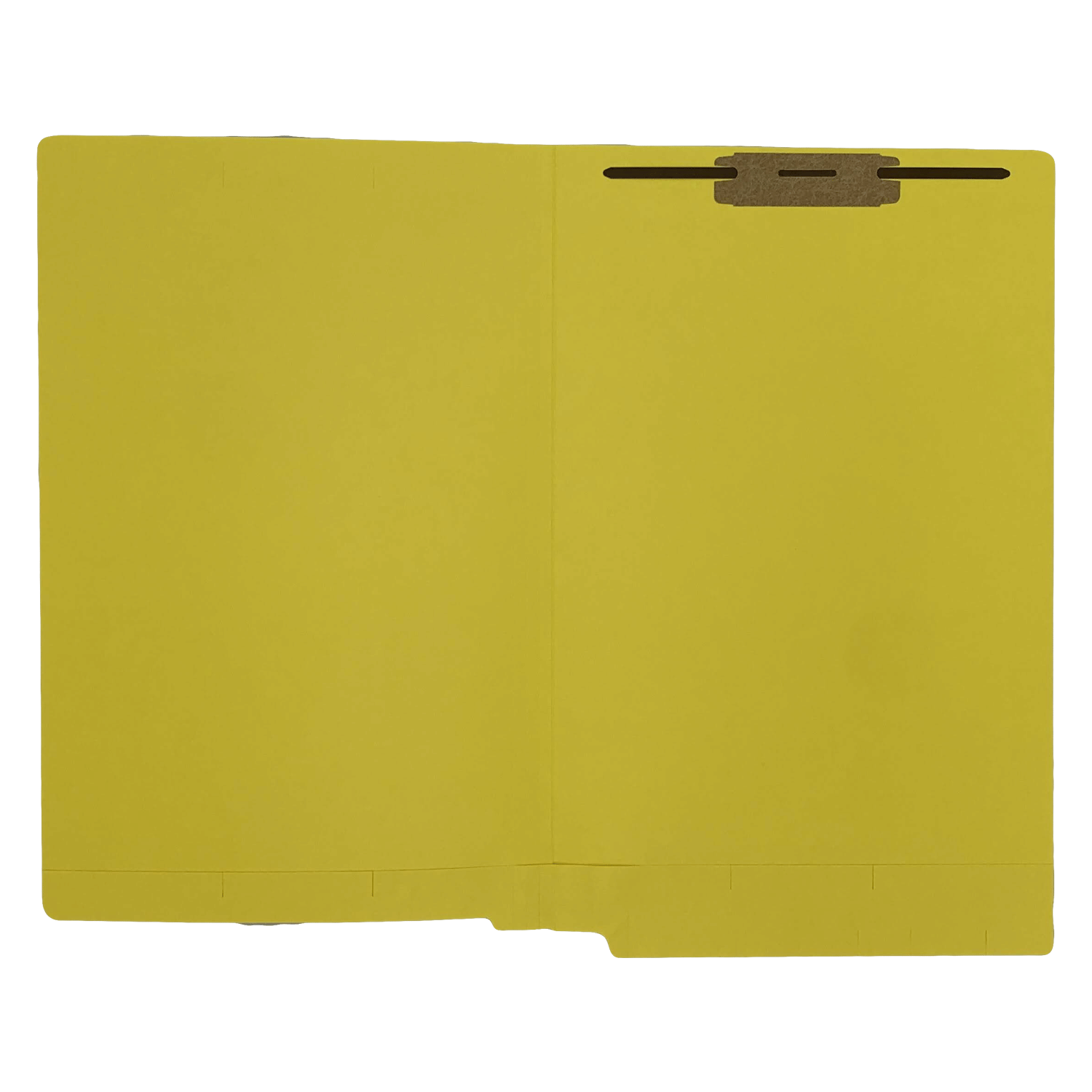 14pt Yellow Folders, Full Cut 2-Ply END TAB, Legal Size, Fastener Pos #1 (Box of 50) - Image 2