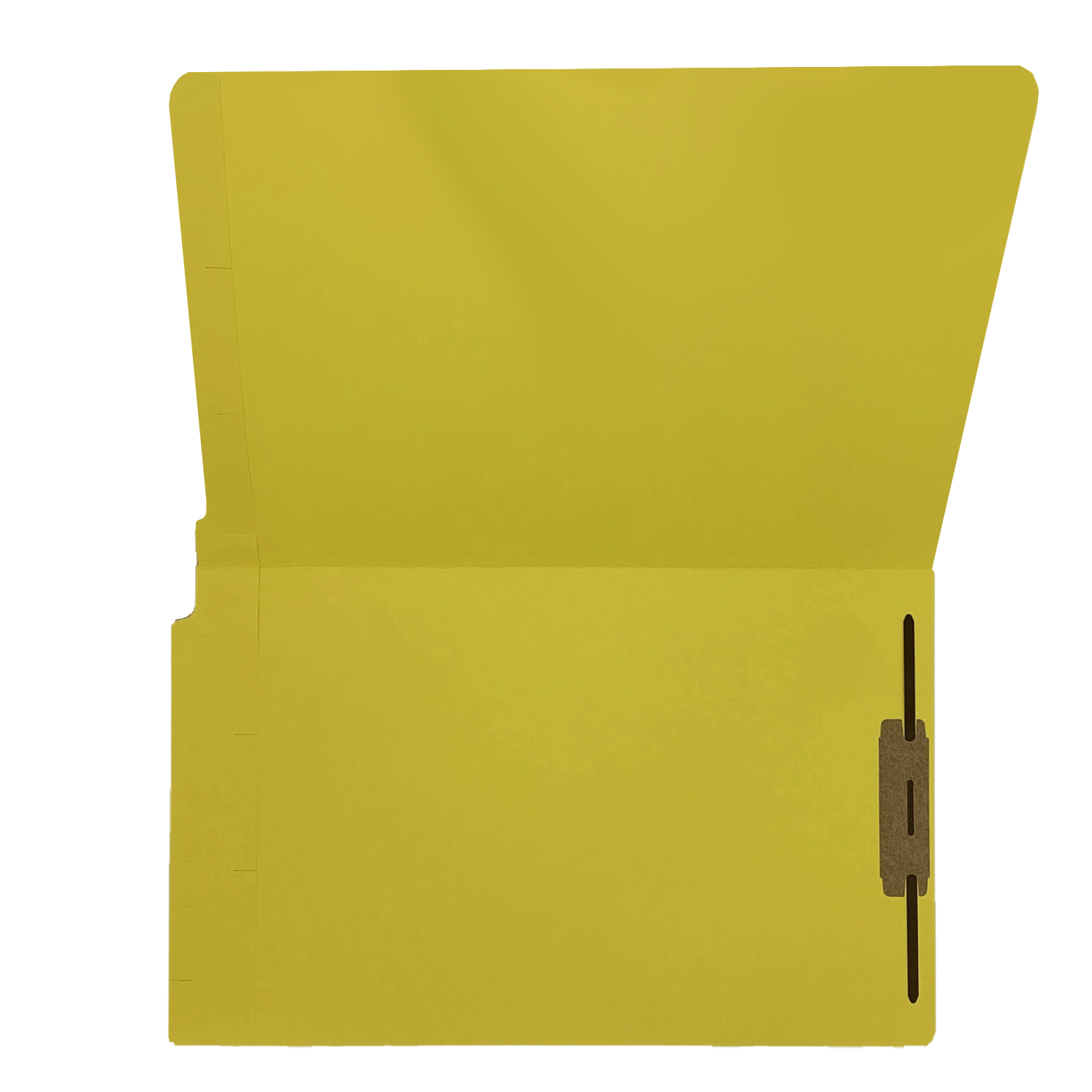 14pt Yellow Folders, Full Cut 2-Ply END TAB, Legal Size, Fastener Pos #1 (Box of 50) - Image 3
