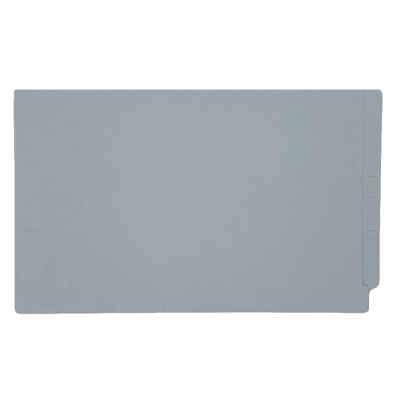 14pt Gray Folders, Full Cut 2-Ply END TAB, Legal Size, Fastener Pos #1 & #3 (Box of 50)