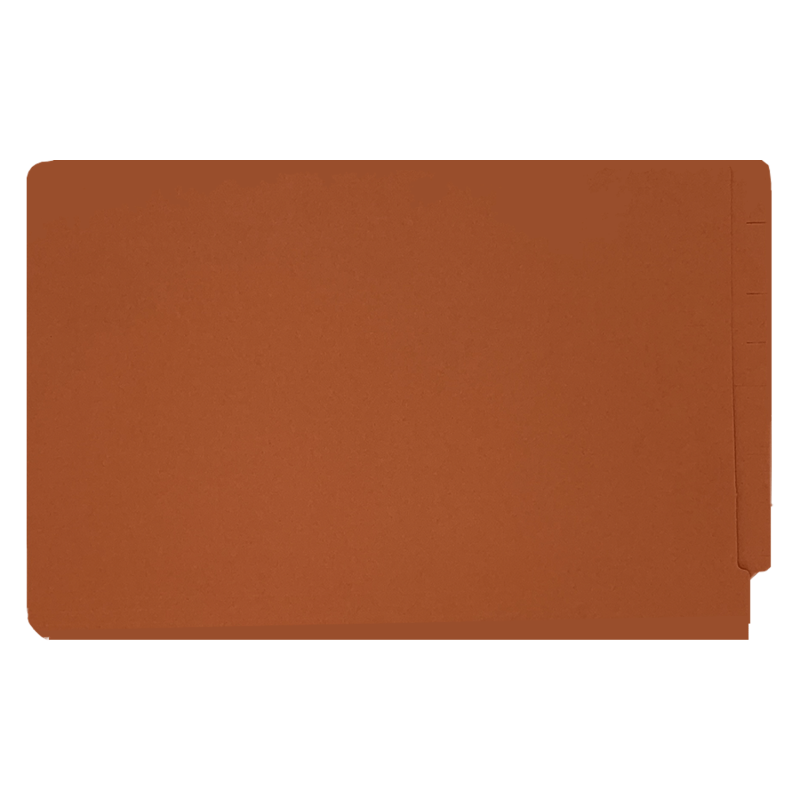 14pt Orange Folders, Full Cut 2-Ply END TAB, Legal Size, Fastener Pos #1 & #3 (Box of 50)