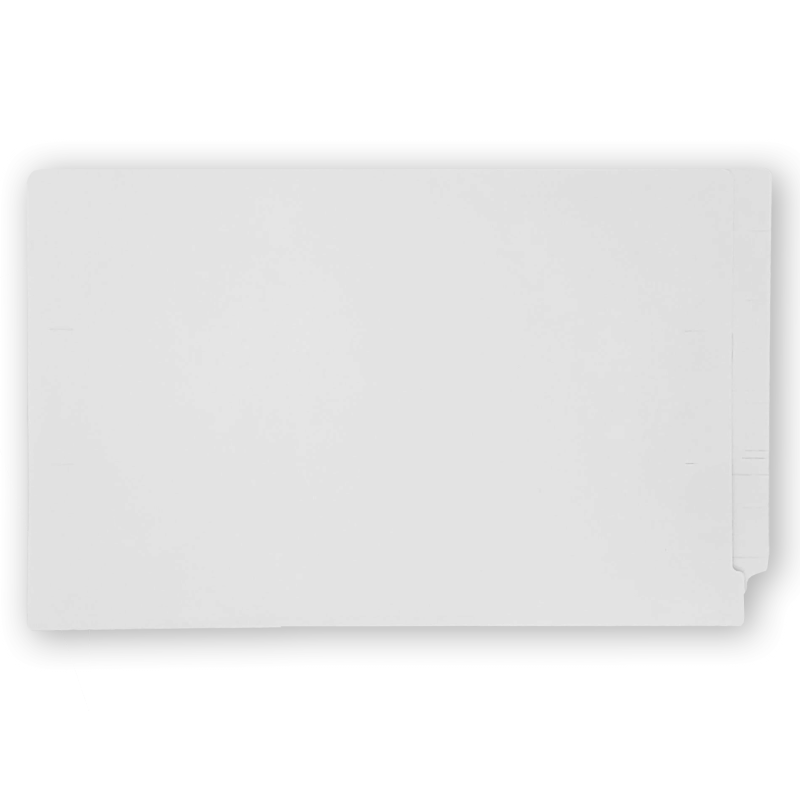 14pt White Folders, Full Cut 2-Ply END TAB, Legal Size, Fastener Pos #1 & #3 (Box of 50)
