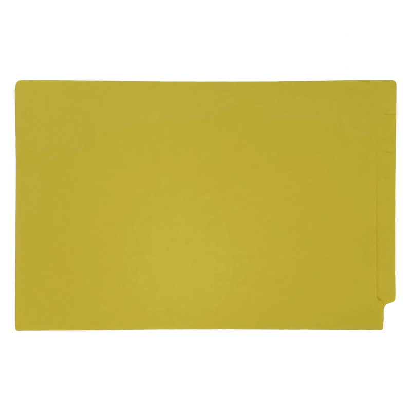 14pt Yellow Folders, Full Cut 2-Ply END TAB, Legal Size, Fastener Pos #1 & #3 (Box of 50)