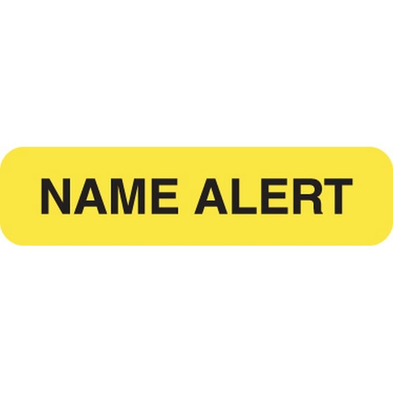 Attention/Alert Labels, NAME ALERT - Fl Chartreuse, 1-1/4" X 5/16" (Roll of 500)