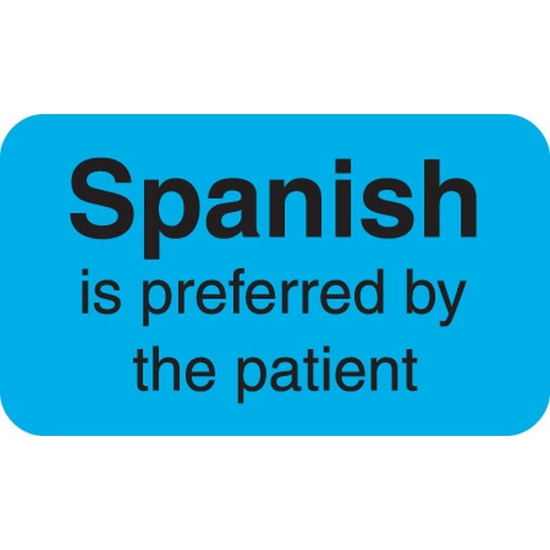 Chart Labels, SPANISH - Lt. Blue, 1-1/2" X 7/8" (Roll of 250)